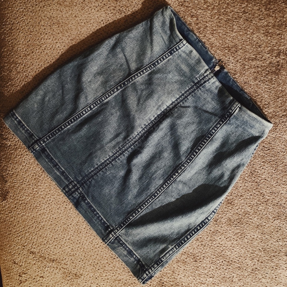 Free People High Waisted Denim Mini Skirt